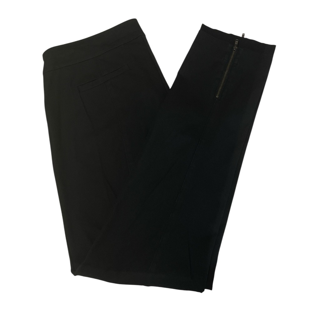 Eileen Fisher Black Pull On Ankle Zip Pants Size Small Petite Career‎ Casual